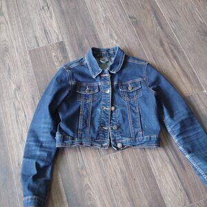 Cropped Dark Washed RW & CO Jean Coat